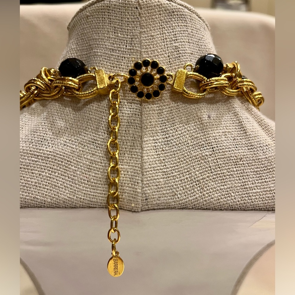 Vintage Signature Barrera Black and Gold Princess Necklace - Picture 3 of 16